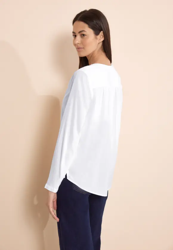 Basic Bluse in Unifarbe - White