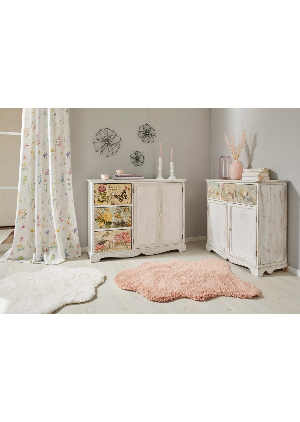 Panneau microfibre à imprimé floral (1 pce.)
