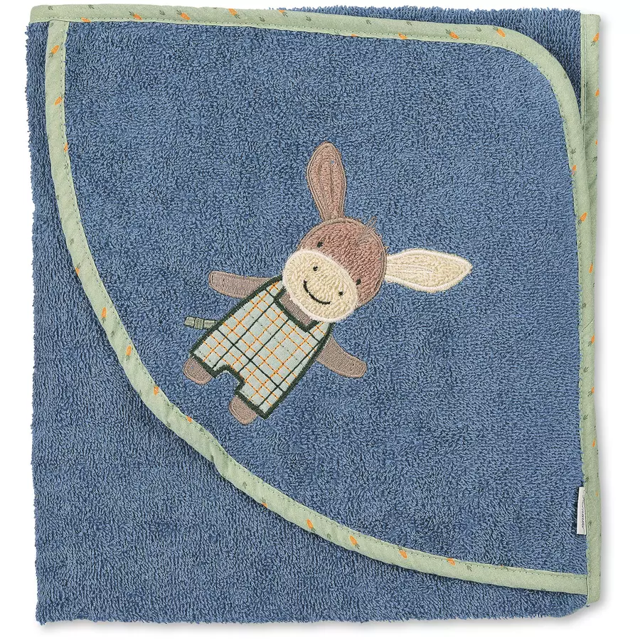 Sterntaler Kapuzenbadetuch Emmilius mittelblau 100 x 100 cm