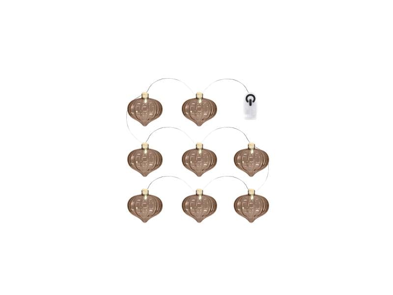 Sirius LED-Lichterkette Millie, 8 LEDs, 1.3 m, Braun Lichterkette mit 8 Lämpchen aus Glas