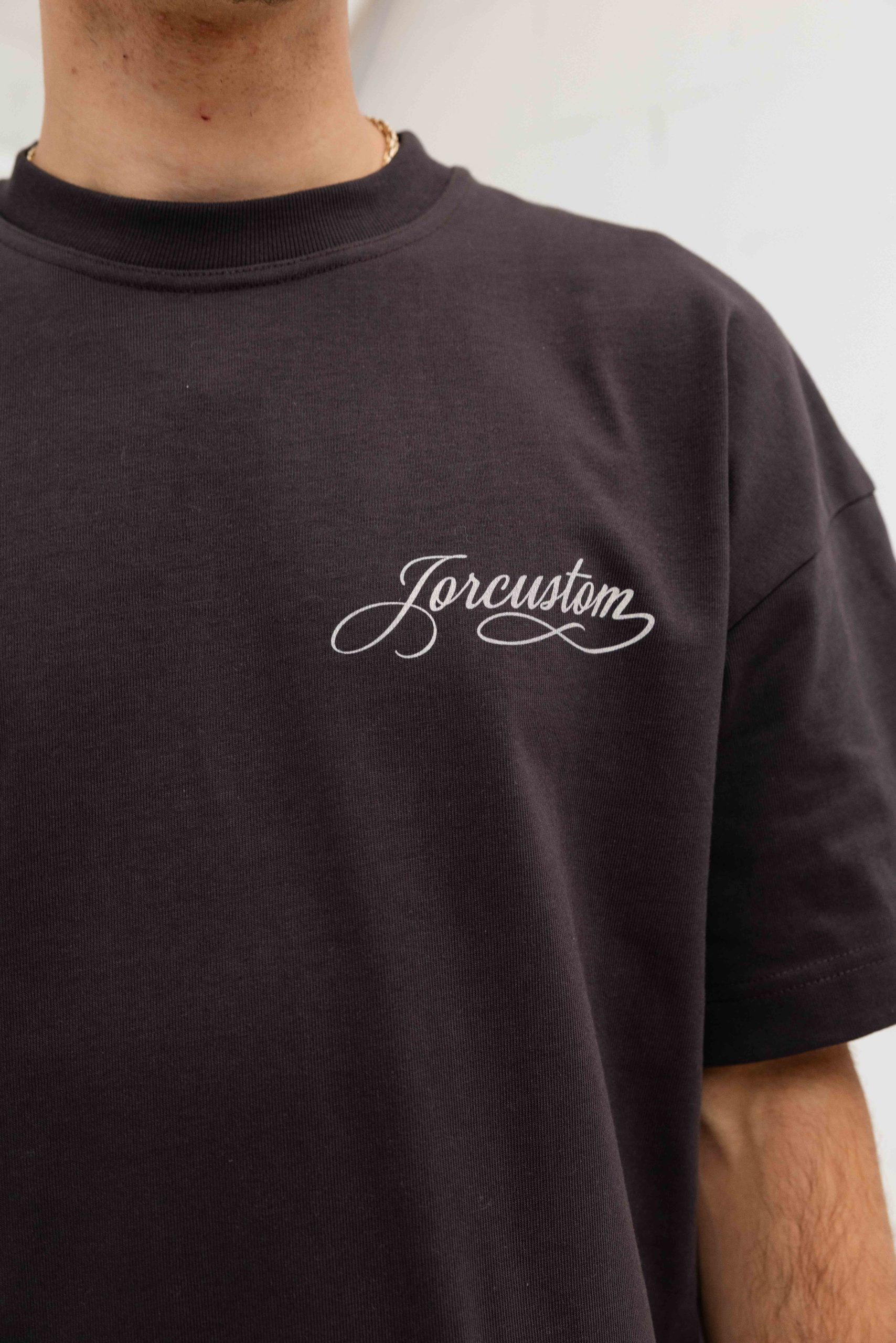 Jorcustom Handscript Loose Fit T-Shirt Heren Bruin