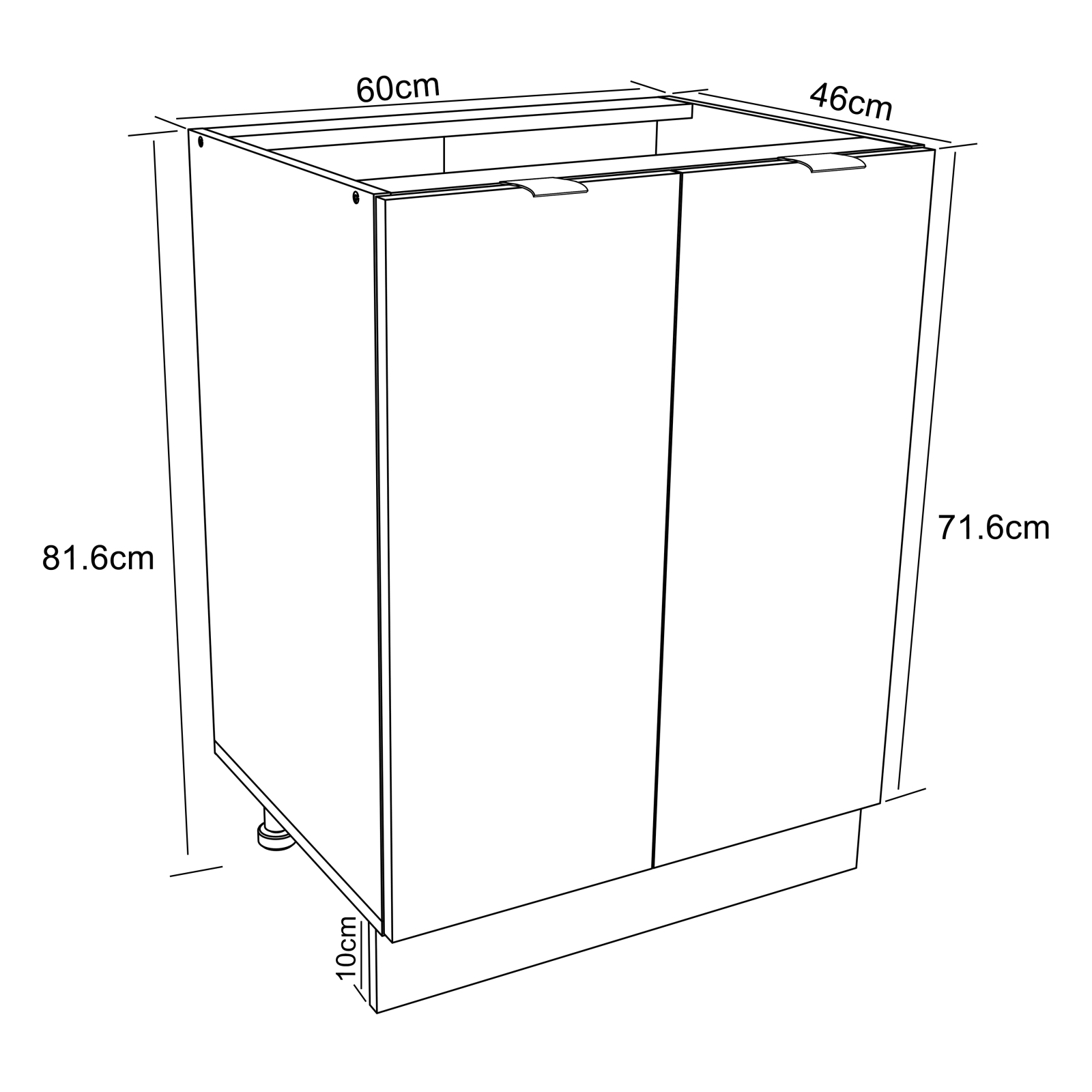 Unterschrank FASOLA - weiß - Honig Eiche - 60 cm