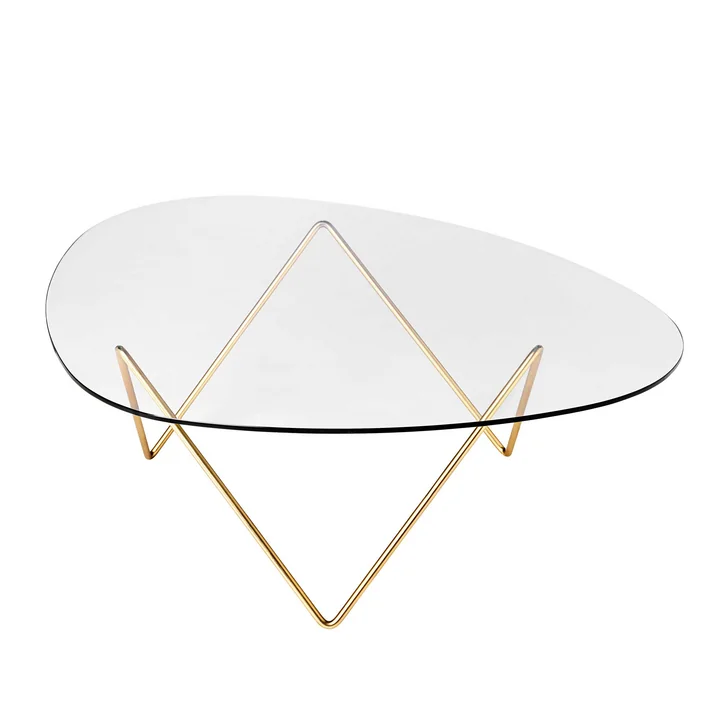 Gubi - Pedrera Couchtisch, Messing / klar