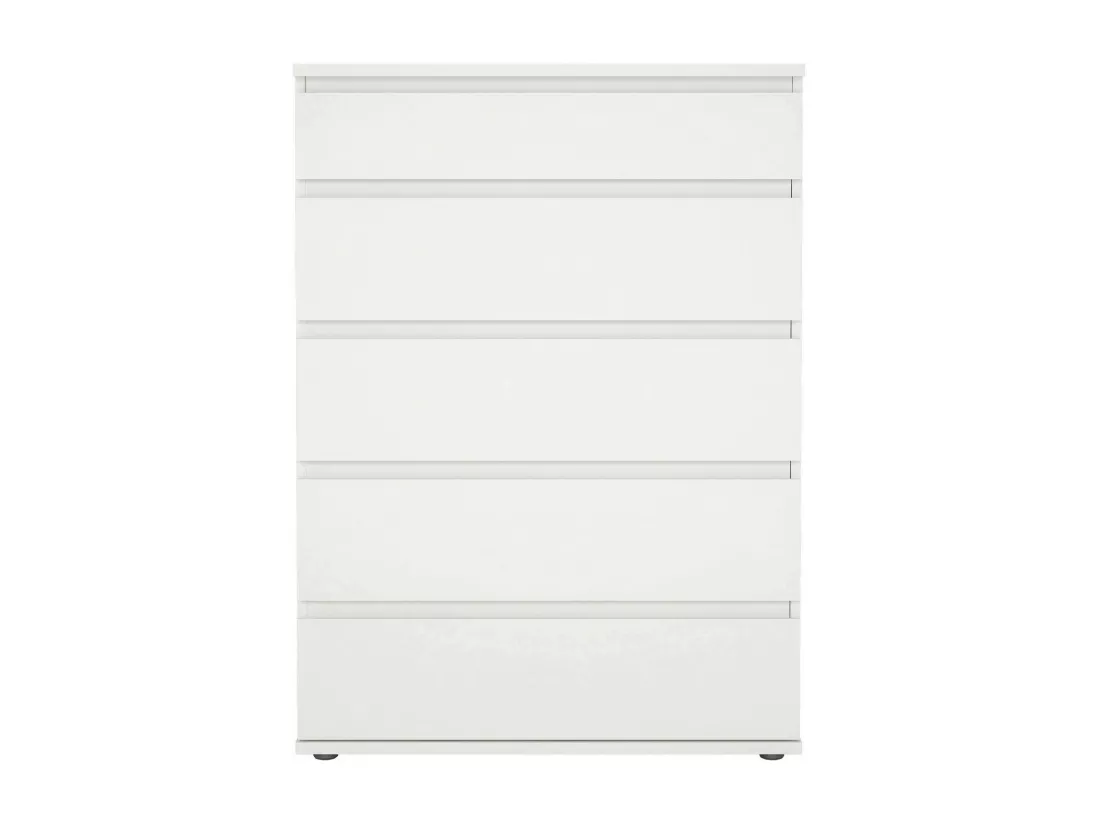 Commode Dricc, Commode polyvalente, Commode de chambre, Meuble avec tiroirs, 77x40 h107 cm, Blanc