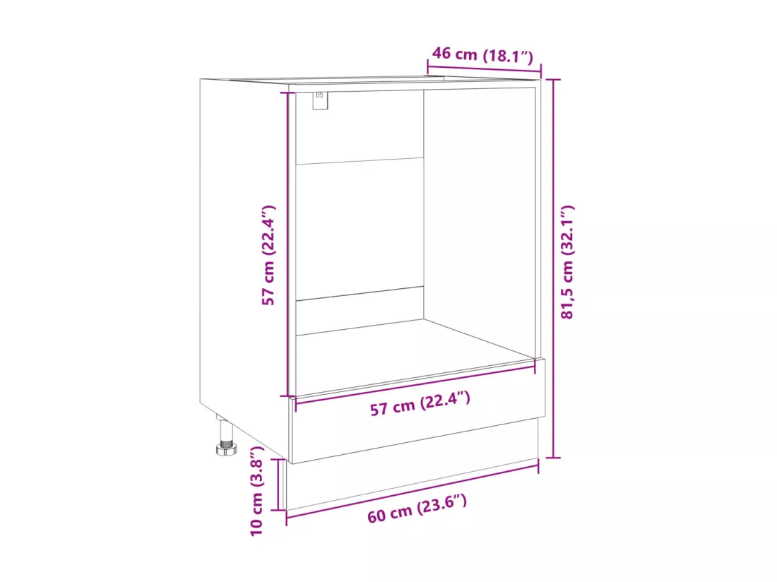 Armoire à four Chêne sonoma 60x46x81,5 cm Aggloméré