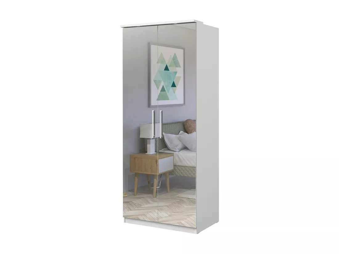 Dressing d'angle MODULO – Blanc brillant – LED & étagères inclus – Configuration personnalisable