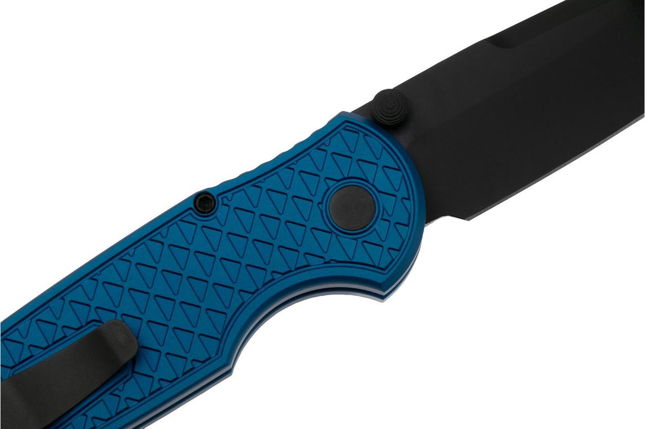 Pro-Tech TR-3 Integrity INT106, DLC Black S35VN, Relic Textured Blue Aluminum, zakmes