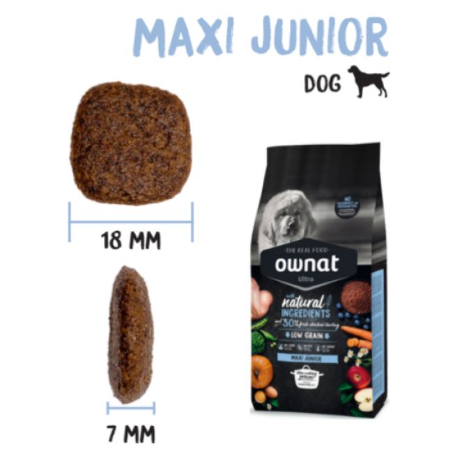 Croquettes Ownat Ultra Maxi Junior pour chiot de grande race