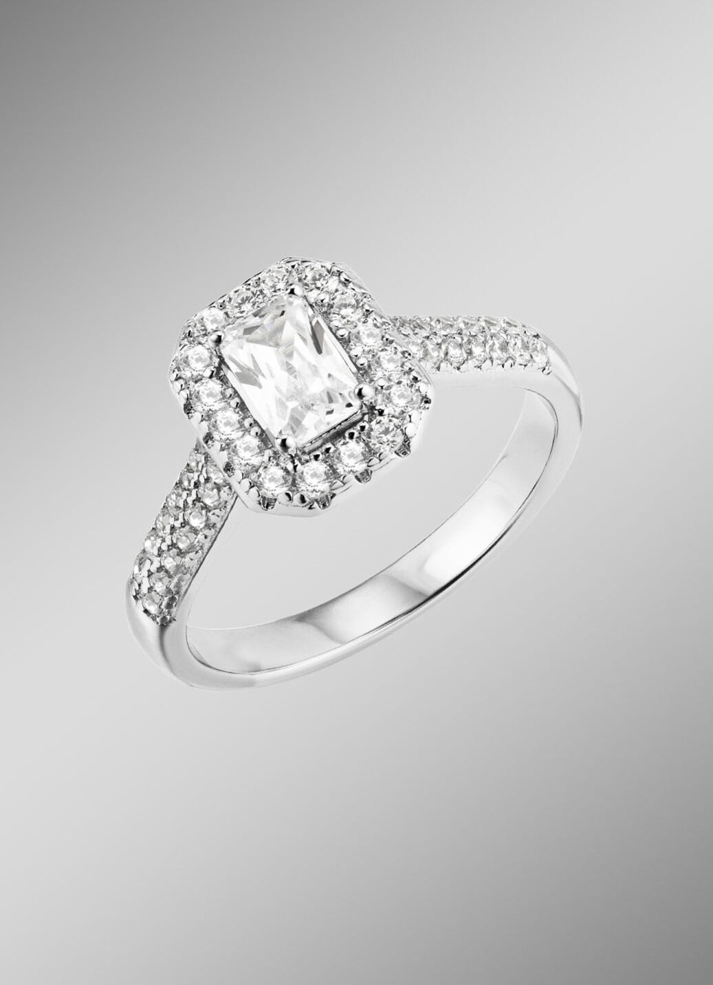 Eleganter Damenring mit synth. Zirkonia