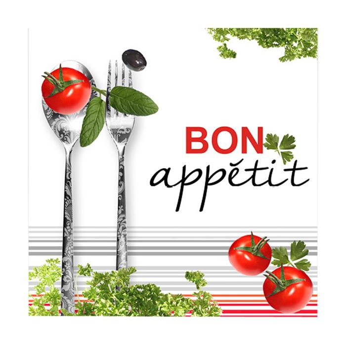 SET 20 SERVIETTES BON APPETIT 33X33CM