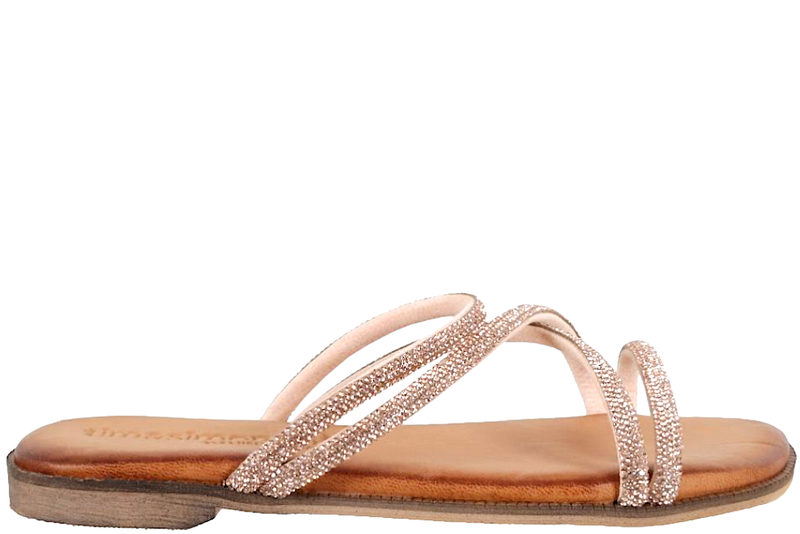 TIM OG SIMONSEN LIFA ROSEGOLD SLENTERS I TEKSTIL