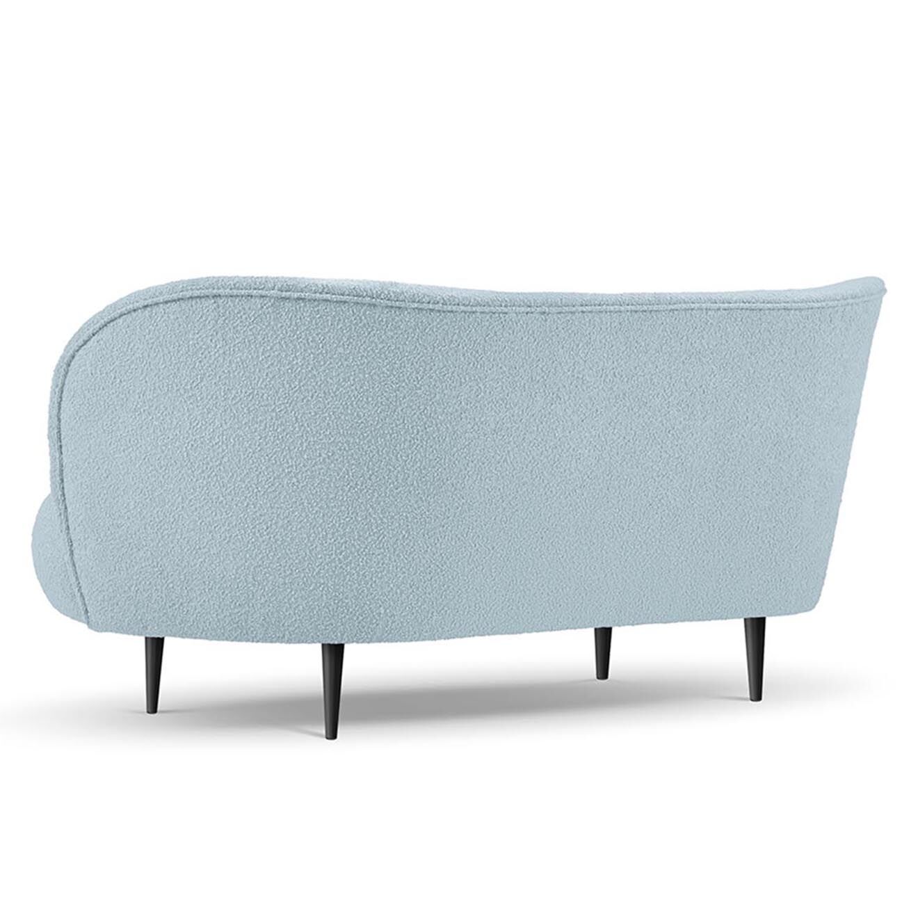 Mazzini Sofas Canapé Clove 3 places Velours bouclé bleu clair - 180x77x80 cm