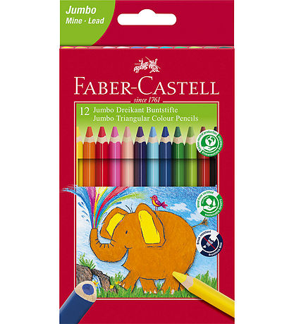 Faber-Castell Buntstifte - Dreieckig - Jumbo - 5,4 mm - 12 Stk
