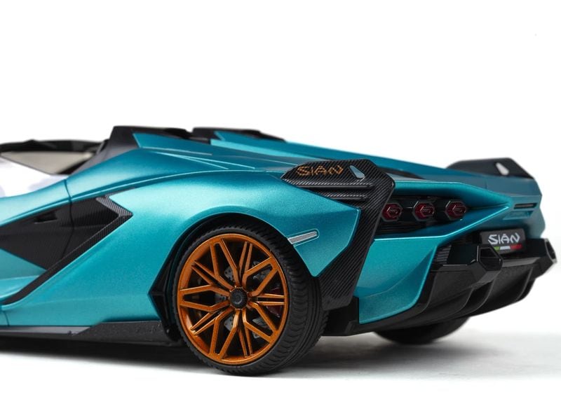 TEC-TOY Auto Lamborghini Sian mit Licht, Türkis, 1:16 Ferngesteuerter Sportwagen mit Licht für Kinder ab 6 Jahren