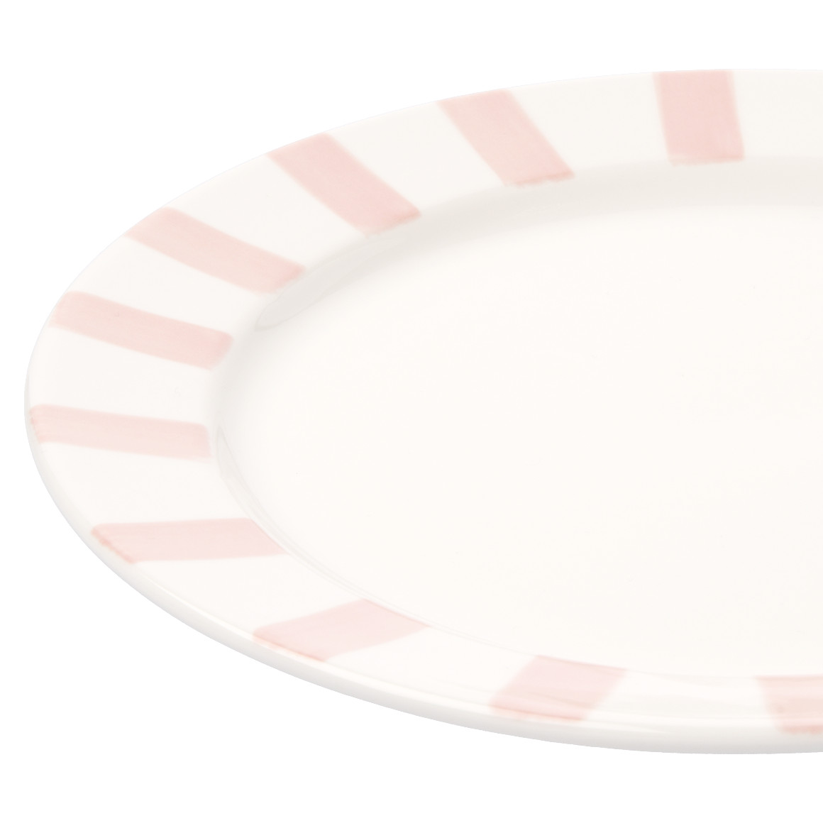 Teller mit Streifen-Muster rosa / weiss