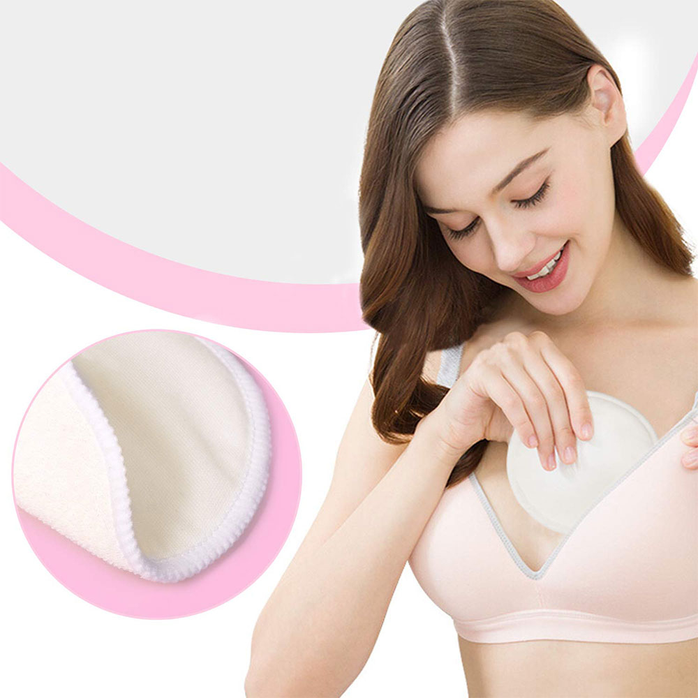 (2er Set) Ø11cm Wiederverwendbare Bio Bambus Still Einlagen - Beige
