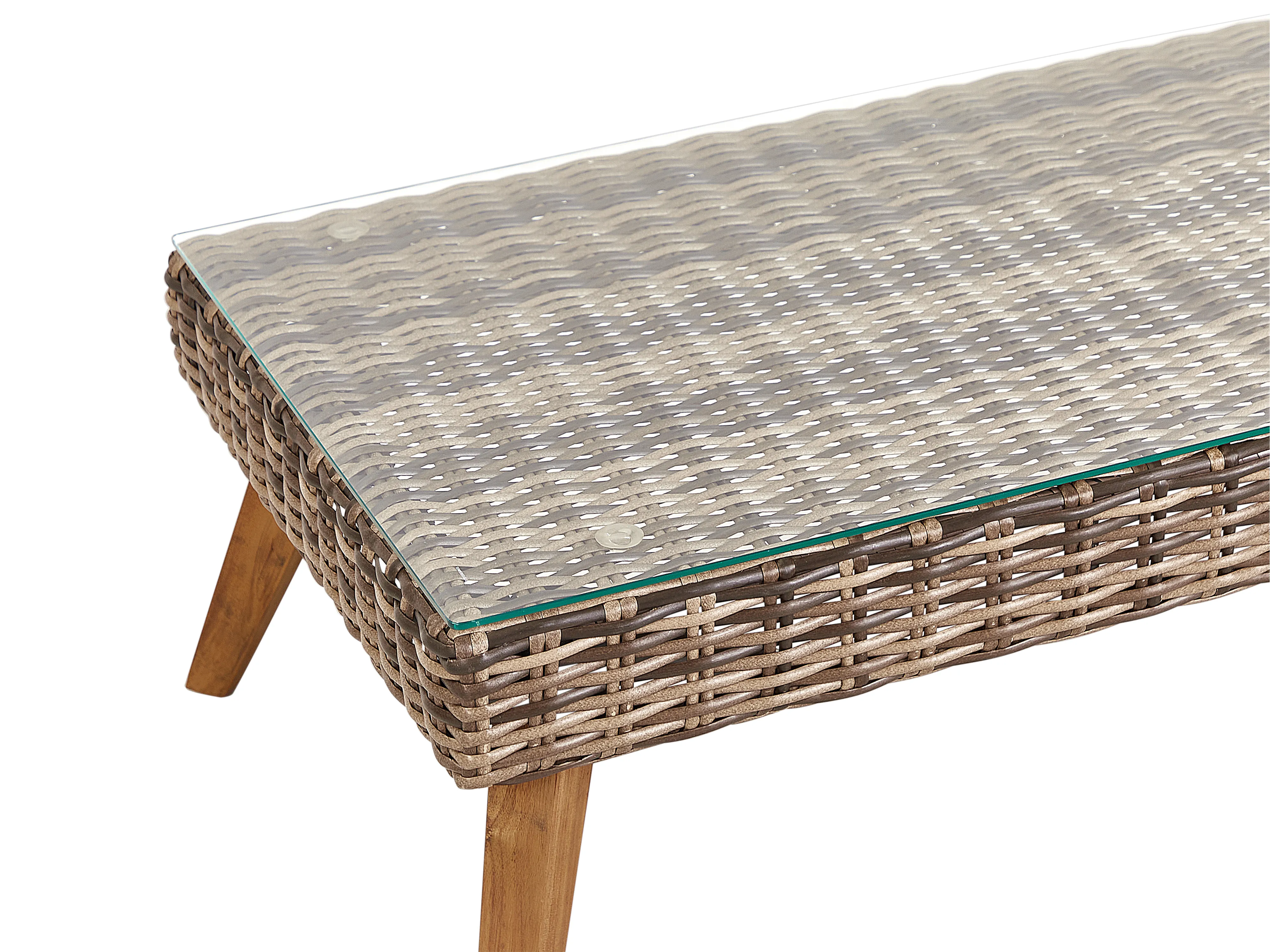 Loungeset met tafel 4-zits VITTORIA PE rotan Olijfgroen
