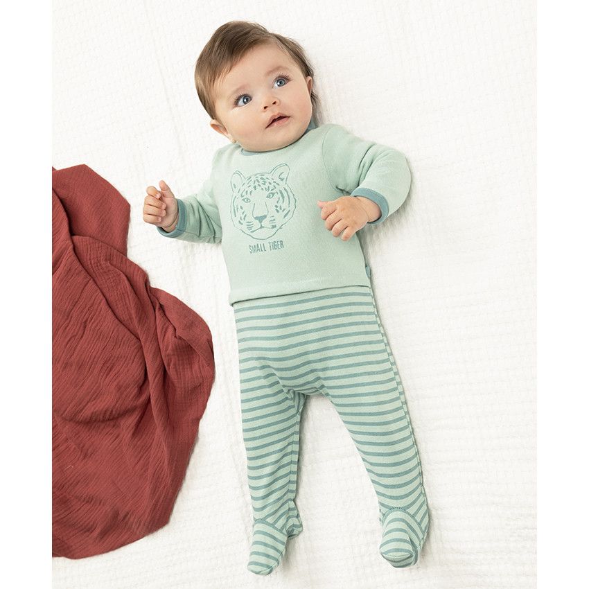Dors-bien en jersey print tigre pour bébé garçon - Vert