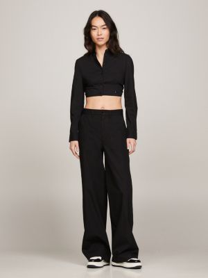 Camisa cropped com costas abertas