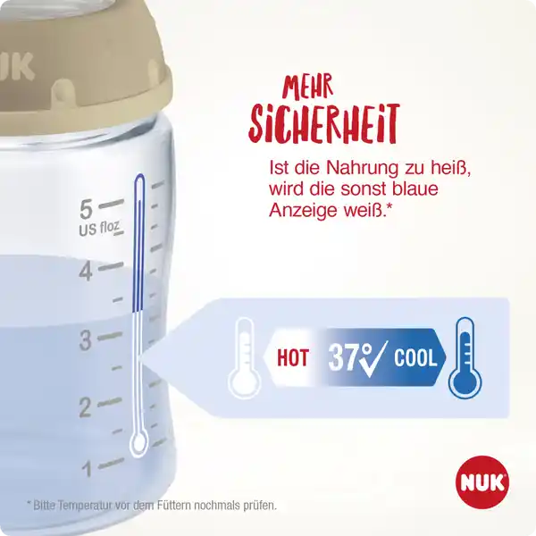 First Choice+ Babyflasche mit Temperature Control, 6-18 Monate, beige