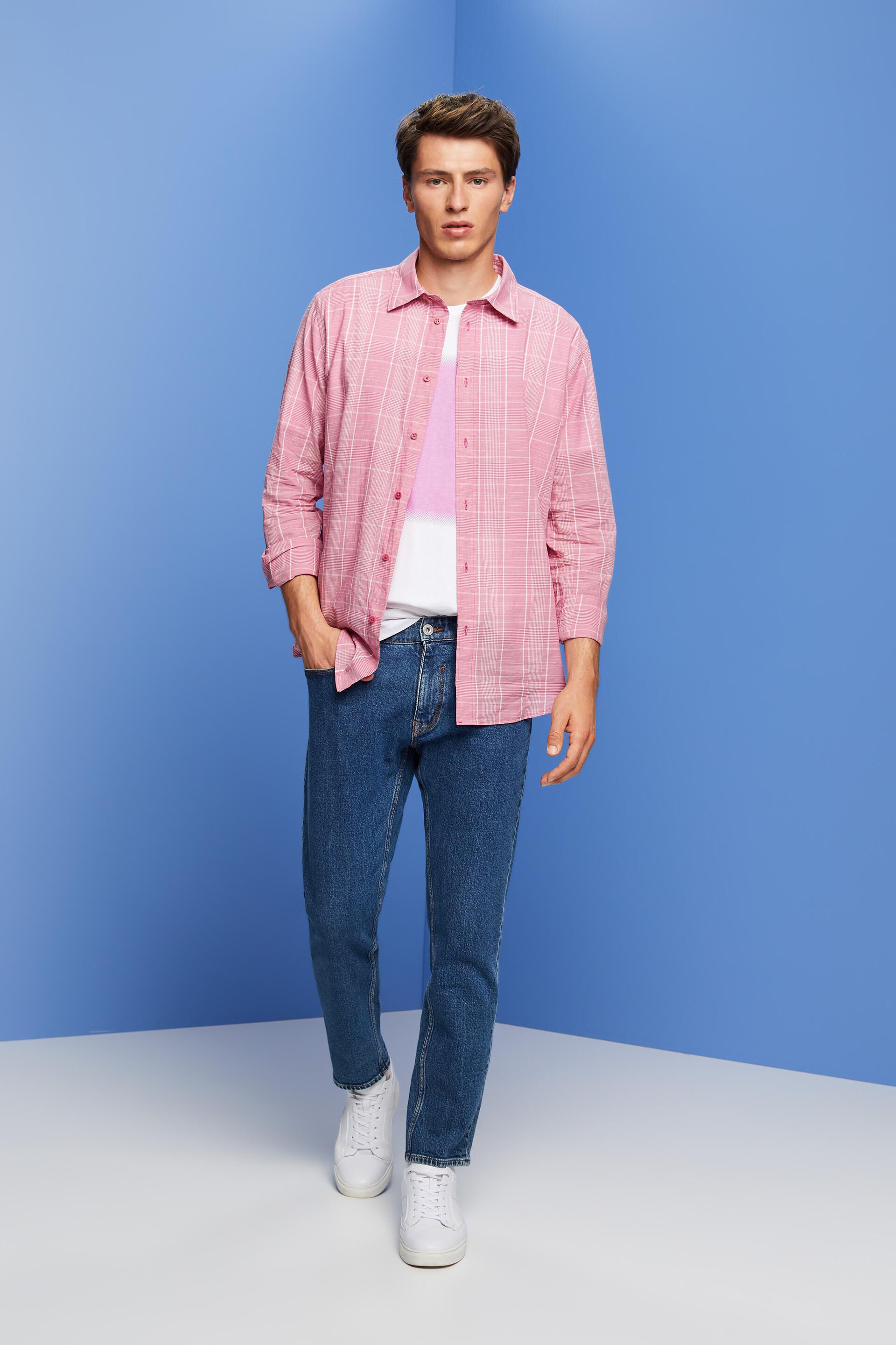 Chemise à carreaux légère, 100% coton