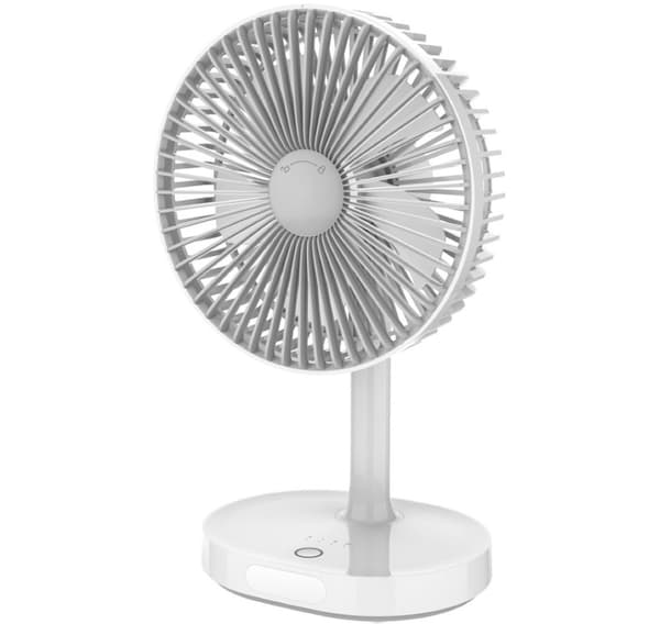 Platinet oppladbar vifte 3000mAh, hvit/grå (45242)