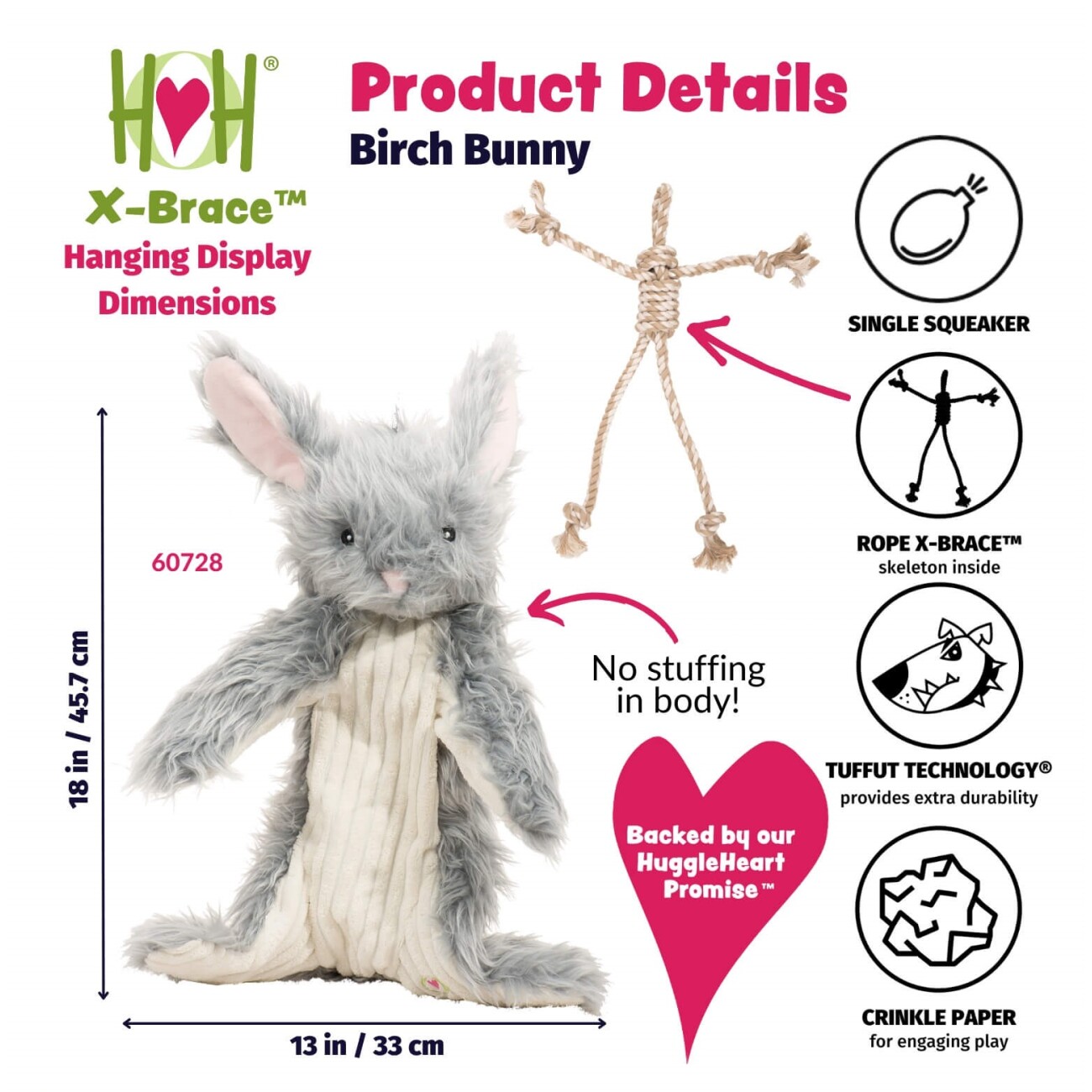HuggleHounds X-Brace Birch Bunny