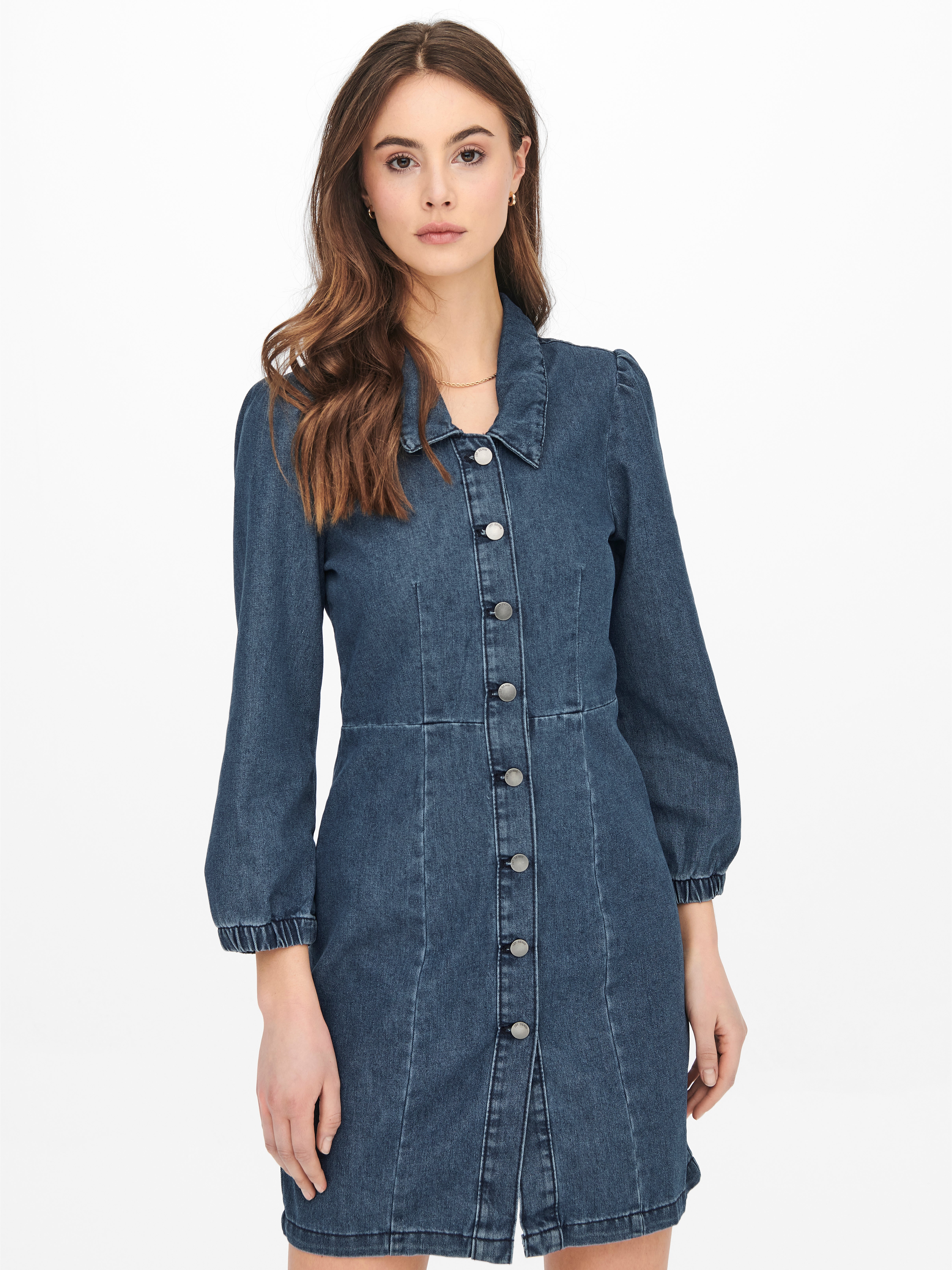 JDYATHENA Langes Kleid Medium Blue Denim