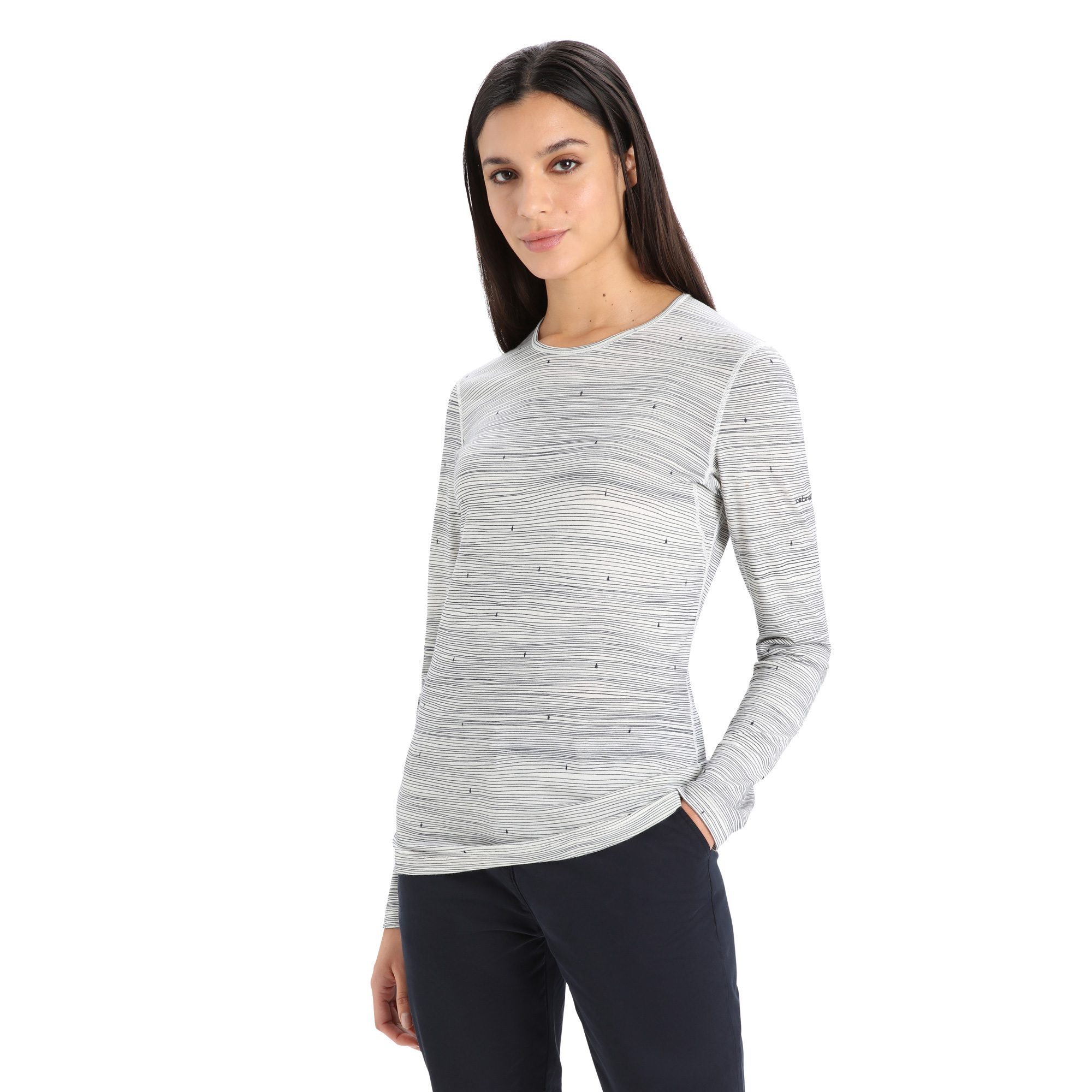 Icebreaker 200 Oasis Crew Ski Tracks Longsleeve Damen snow