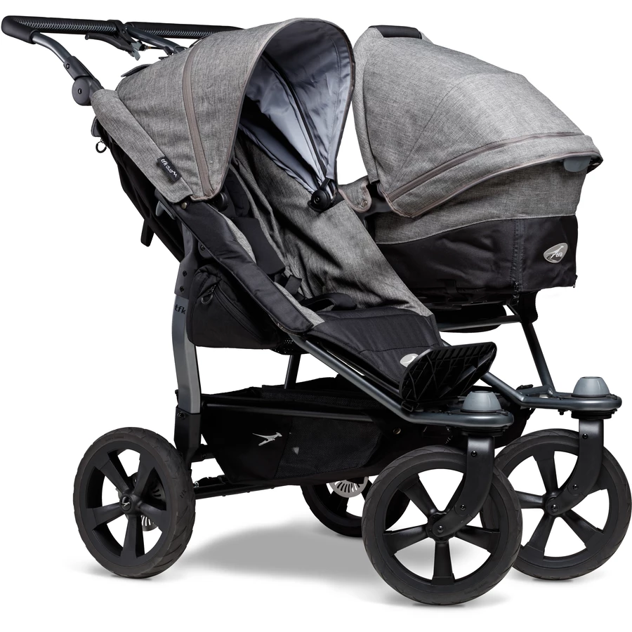 tfk Geschwisterwagen Duo Ecco Premium Grau
