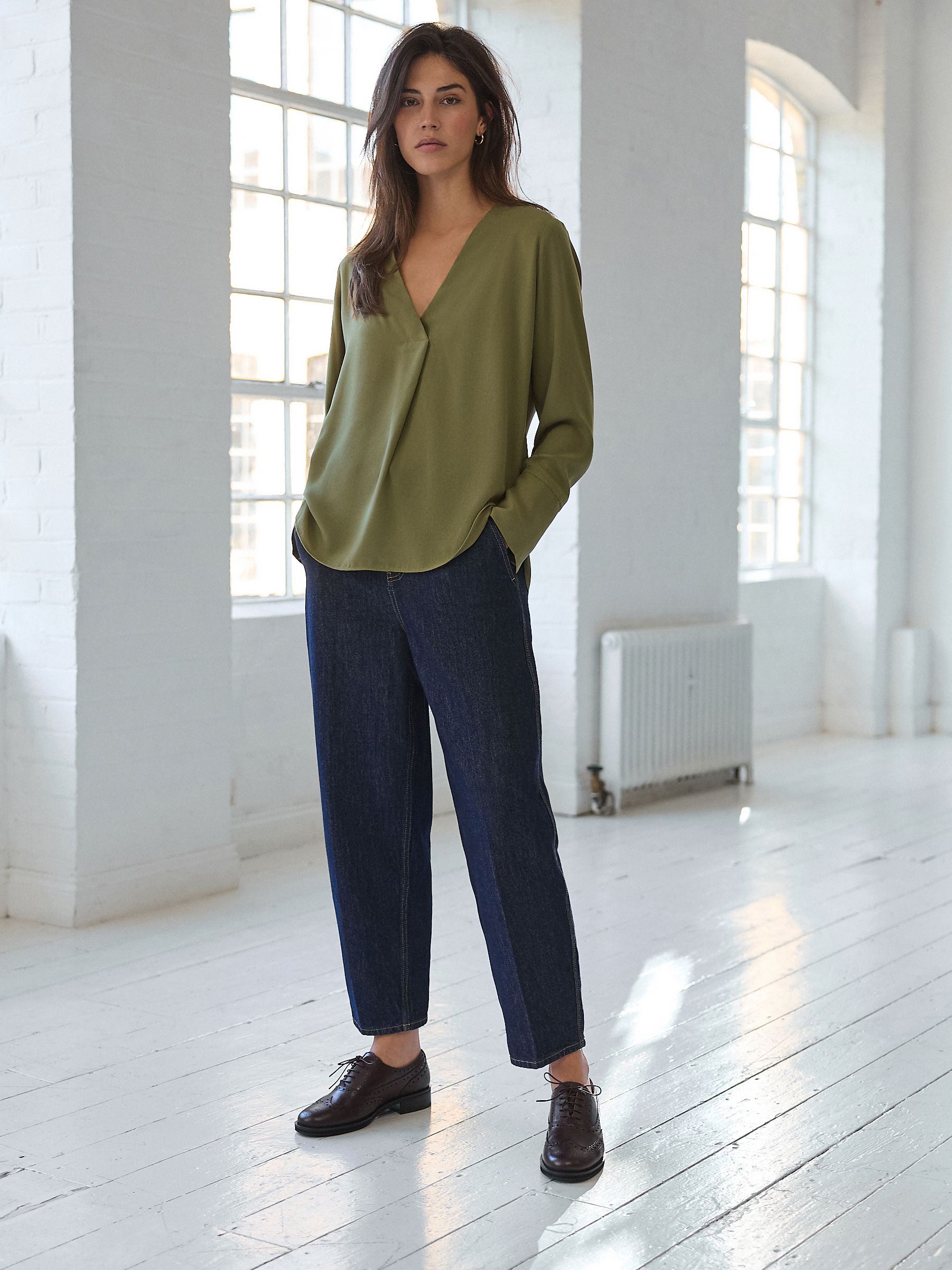 Wassing - 100% Cotton Balloon Barrel Jeans