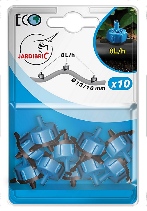 Goutteur auto régulant 8 L/h noir (10 pièces)