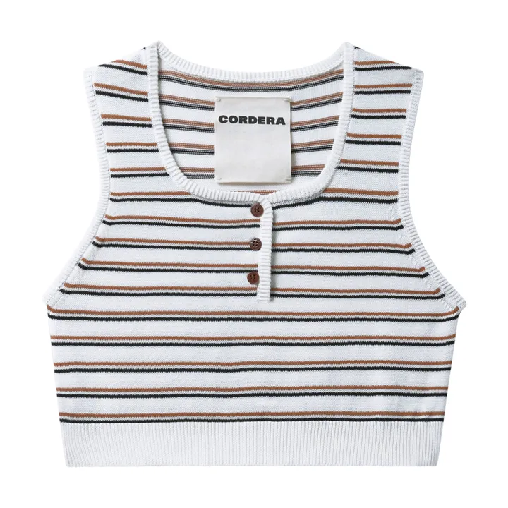 Cordera Top Rayé Coton Bio | Blanc