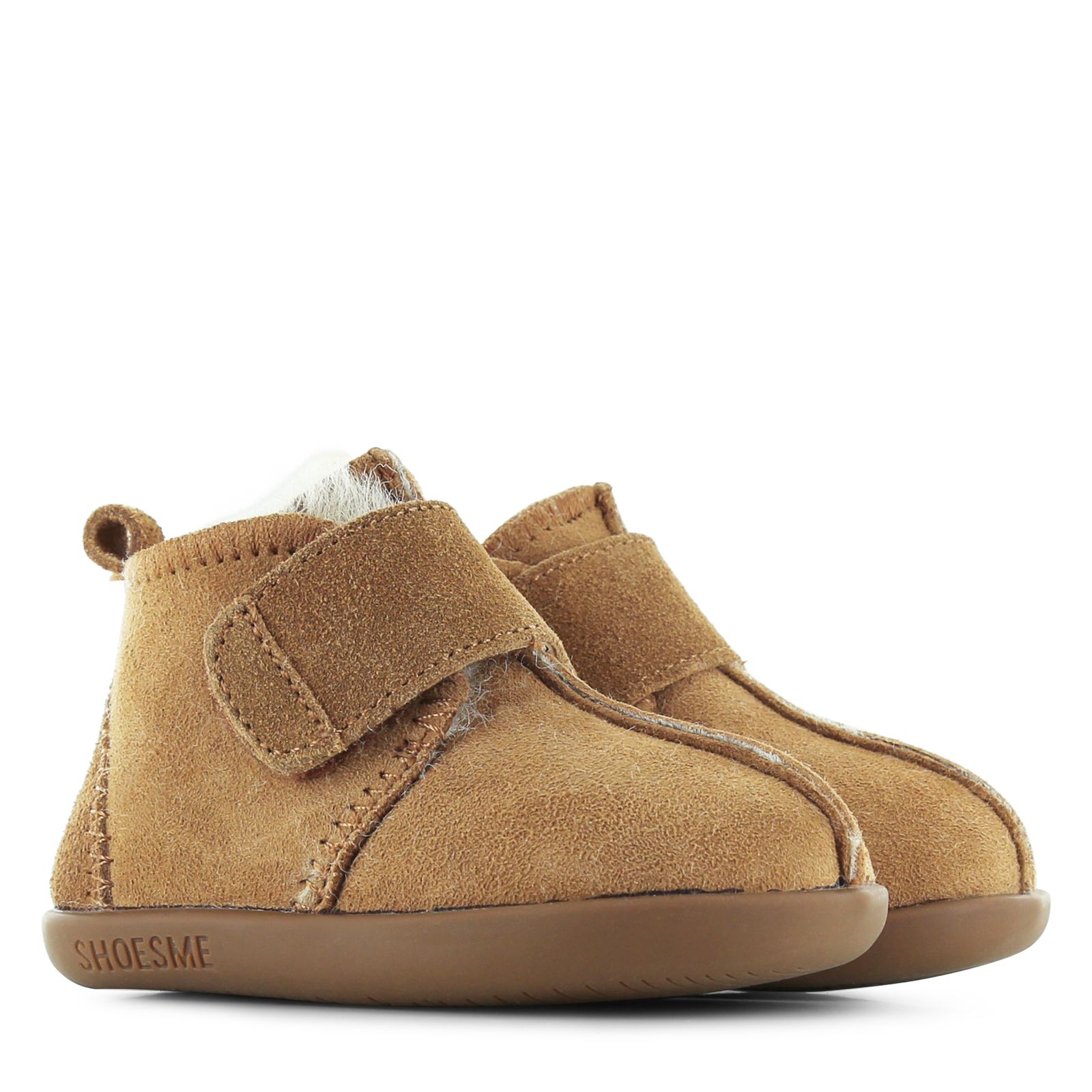 Shoesme cognac Pantoffel mit Klettverschluss