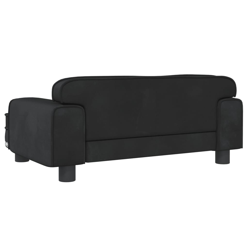 Cama para cães vidaXL em veludo preto, 70x45x30 cm
