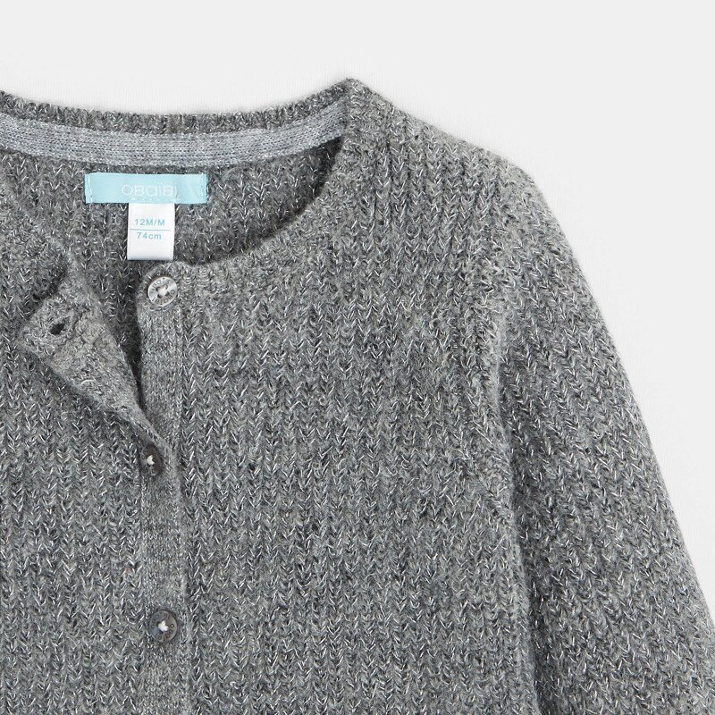 Gilet irisé gris bébé fille Gris ou noir
