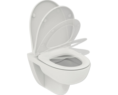 Ideal Standard wandclosetset i.life A, randloos, glanzend wit, met toiletzitting T467001