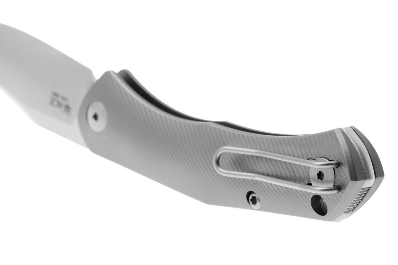 GiantMouse ACE Jutland JUTLAND-SJ-TI, Satin CPM S90V Grey Milled Titanium zakmes, Ansø en Voxnaes design