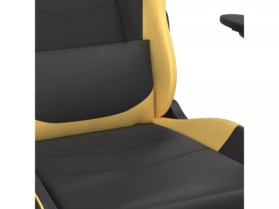 Chaise de jeu avec repose-pied Noir et doré Similicuir