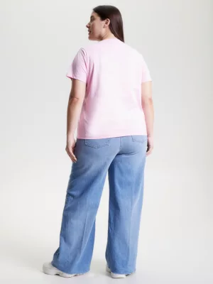 Camiseta com bordado do logotipo Curve
