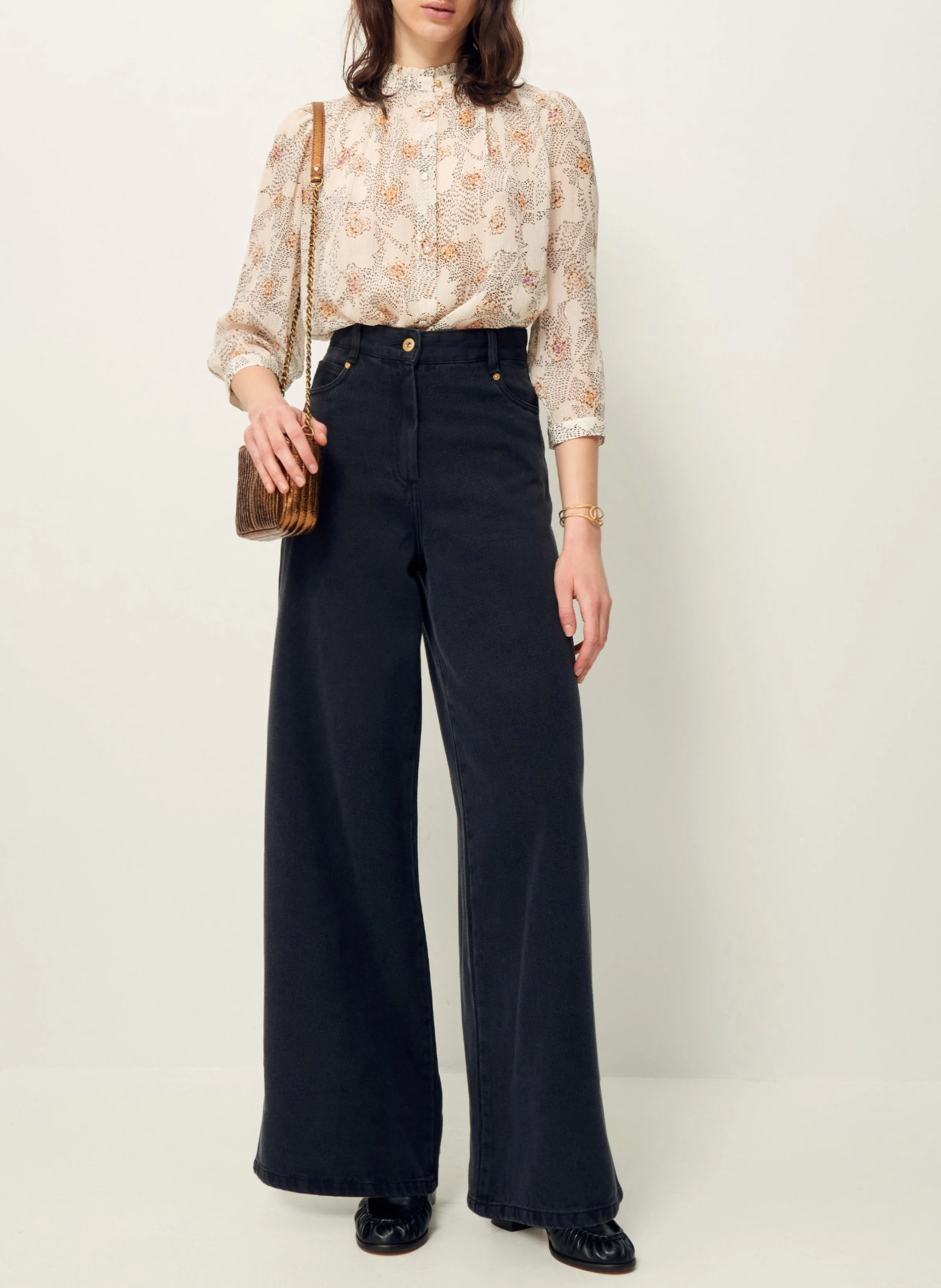 LYLEE - Blouse imprimé et volantée | Blanc