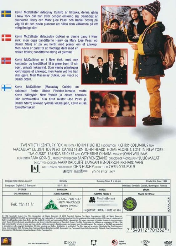 Home Alone 2 / Alene Hjemme 2 - DVD
