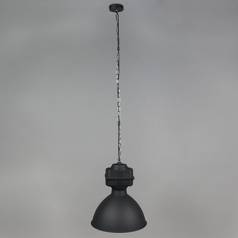 Set van 2 industriële hanglampen klein mat zwart - Sicko