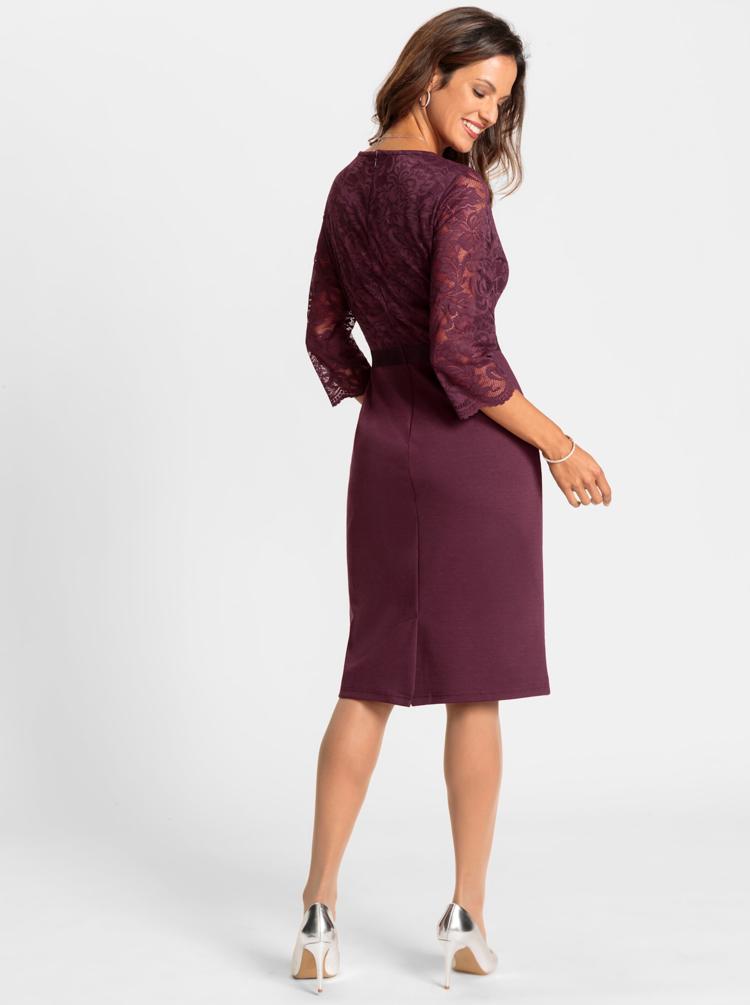 Jersey-Kleid in burgund