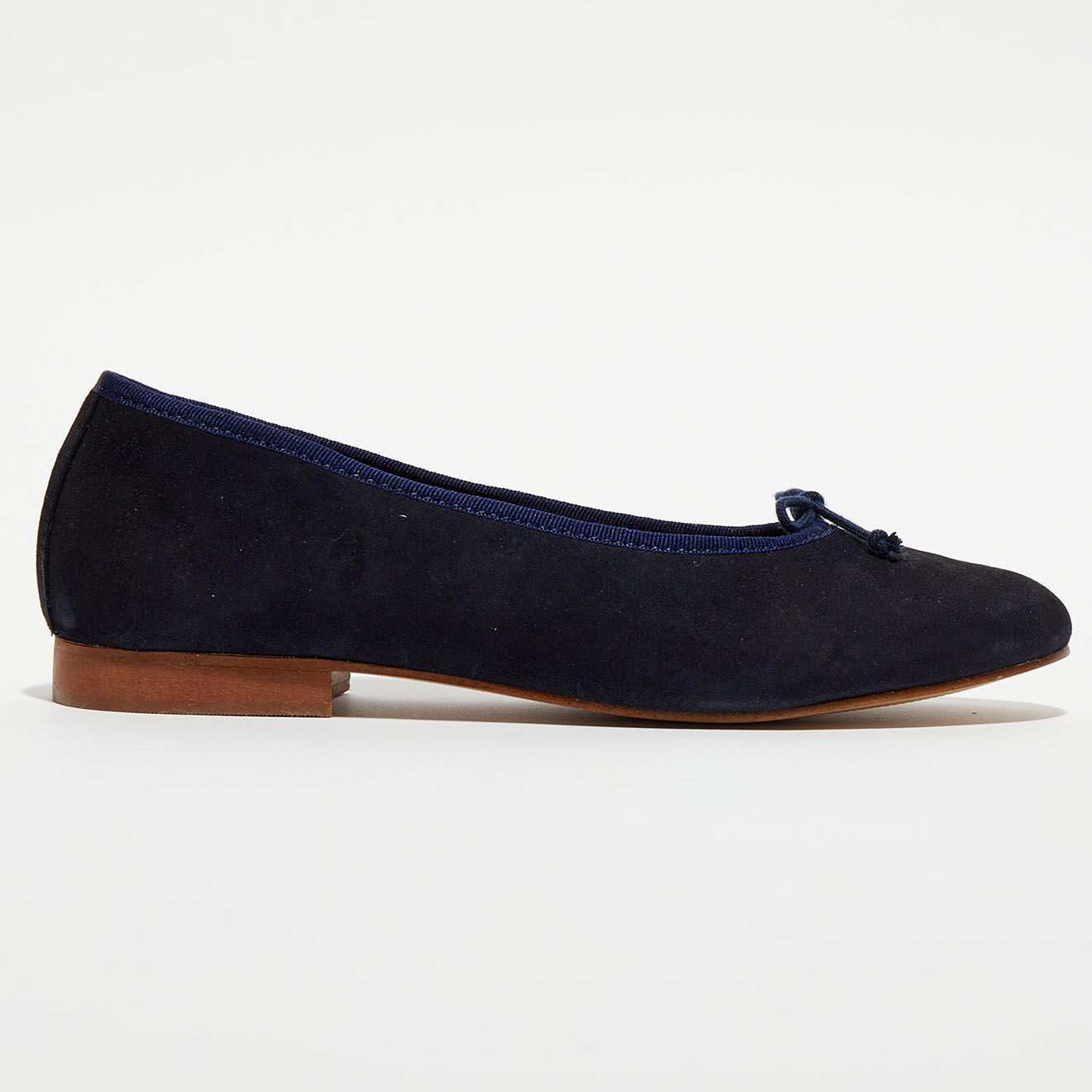 Quartier Latin Ballerines en Velours de Cuir Jeanne bleu marine