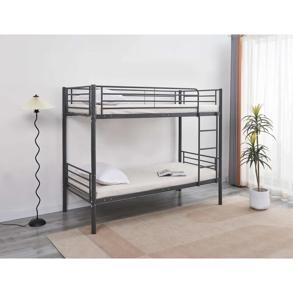Stapelbed Dixie 90x200cm - metaal - mat zwart