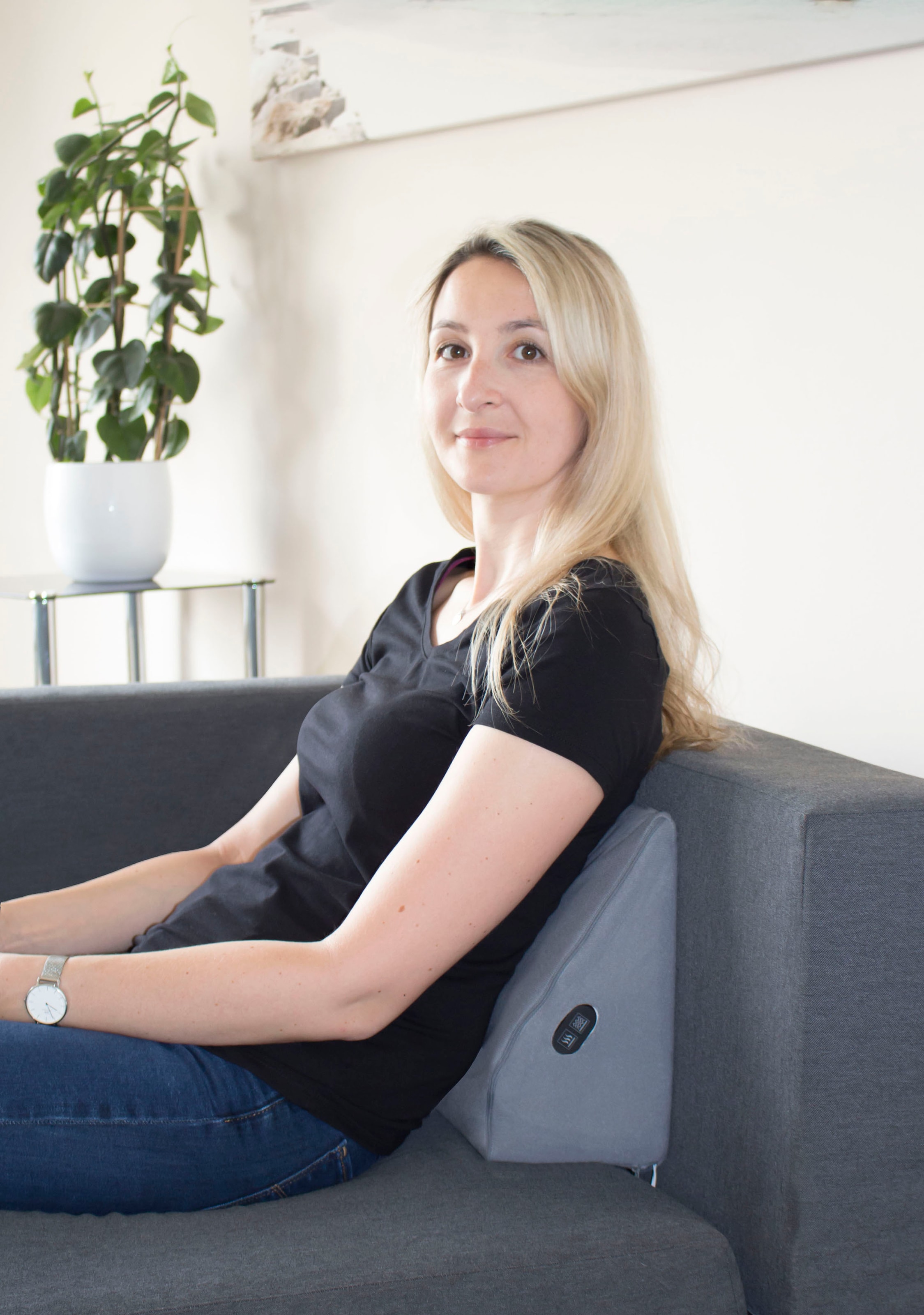 Hydas Sitzheizkissen »mit zuschaltbarer Wärme und Massage, vielseitig einsetzbar« 3 Wärme und 3 Massage Stufen einstellbar, auch zur Fussmassage geeignet