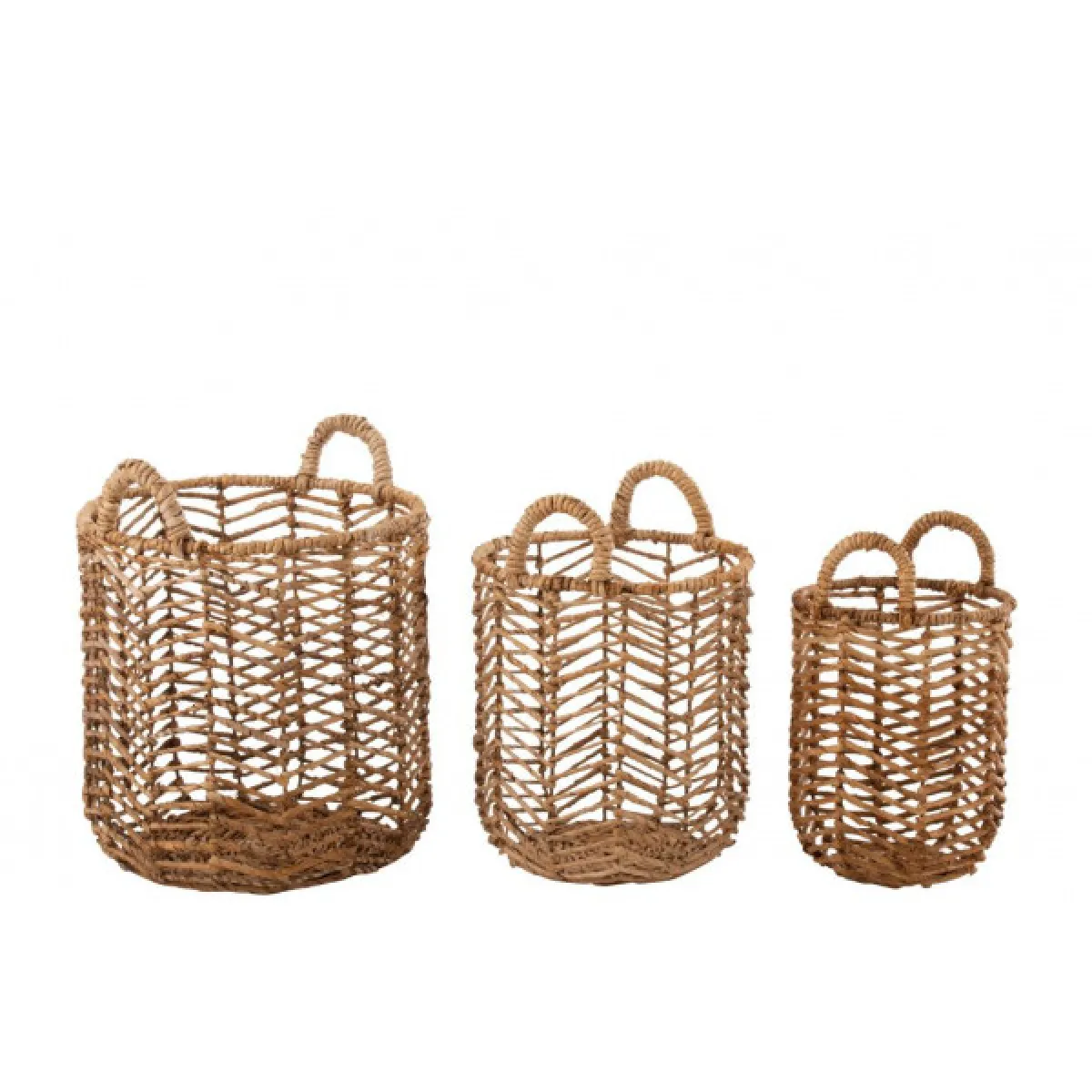 Dansmamaison Set De 3 Panier - Feuilles De Bananier Natur