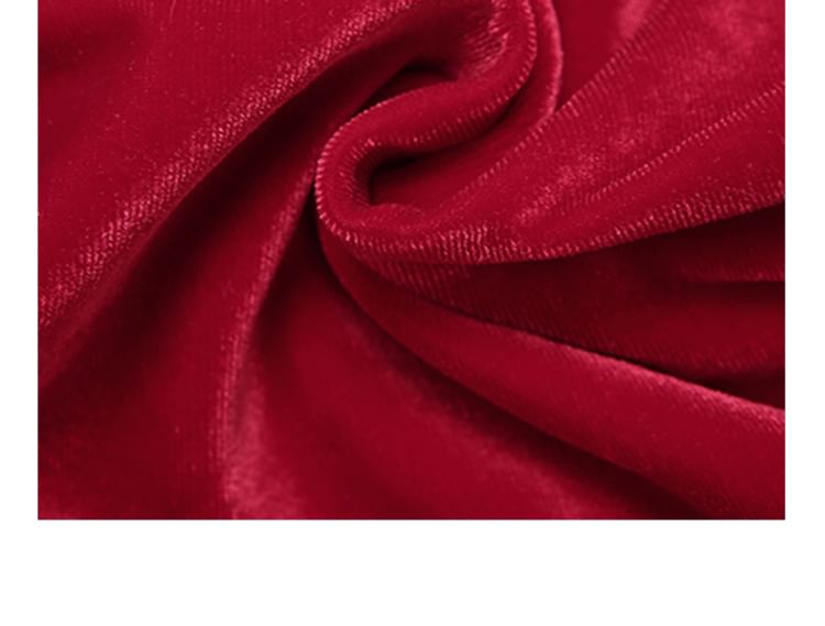 Bababy - Spaghettibandjes effen fluwelen crop top