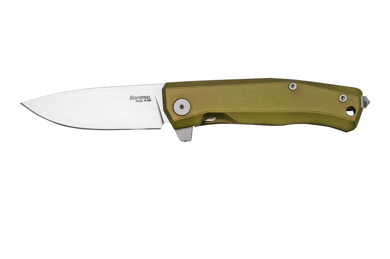 LionSteel Myto MT01A GS Green Aluminium, Satin zakmes, Molletta design